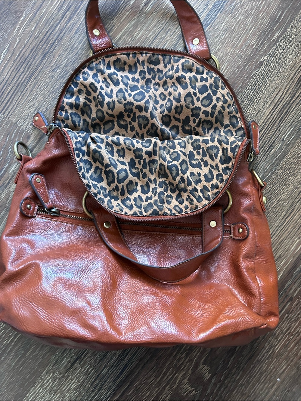 Aldo Burnt Orange Leather Hobo Bag - Picture 3 of 4